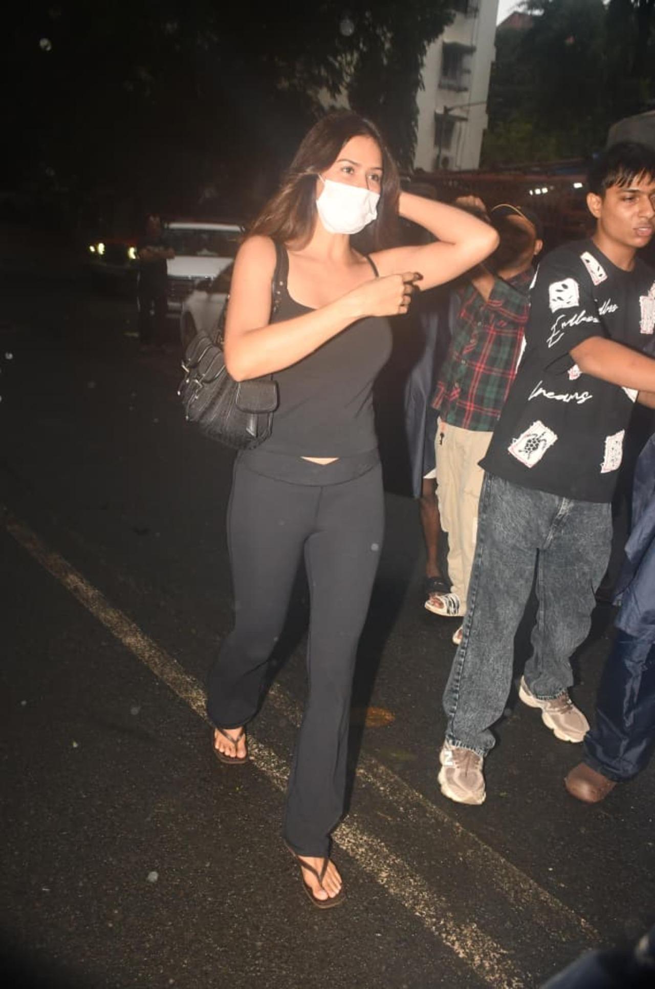 Sonam Bajwa was spotted stepping out in the city as she was seen at a salon.